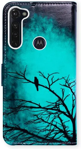 Vista 7 de Bcov Funda para Moto G Stylus/Moto G Pro, color verde pájaro negro con tarjetero y soporte para tarjeta y soporte para Motorola Moto G Stylus/Moto G