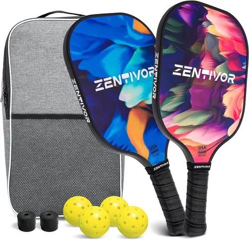 Vista 8 de Paletas de pickleball ligeras de carbono – Palas de pickleball USAPA para mujeres, hombres, principiantes e intermedios Superficie arenosa, diseño