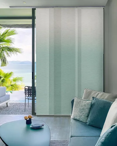 Vista 11 de GoDear Design Persianas verticales ajustables para ventanas, persianas de panel para puertas correderas de armario, riel extensible de 45.8 a 86