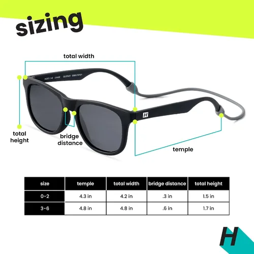 Vista 5 de Hipsterkid Sunglasses Toddler Polarized Sunglasses Shatter-Resistant Lenses Stay-On Strap 100% UV Protection Christmas Gift