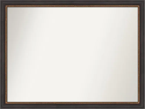 Vista 57 de Amanti Art Espejo de baño negro para sobre el fregadero, 23 x 23 pulgadas, espejo cuadrado negro Ashton, marco de madera tradicional mediano, se