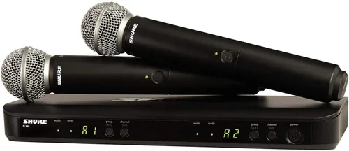 Vista 9 de Sistema de micrófono inalámbrico Shure BLX288/SM58 - Vida de batería de 14 horas, rango de 300 pies, UHF Incluye (2) micrófonos vocales de mano