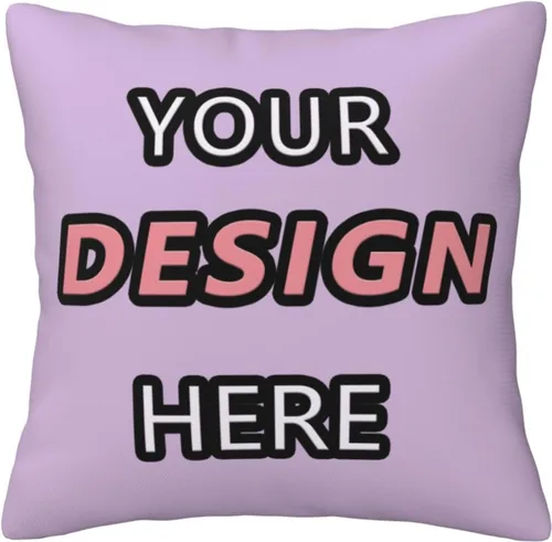 Vista 2 de Customized Pillow for Mother's Day Add Text/Image/Logo Customized Photo Pillowcase for Chair and Couch 16''x16'' Purple