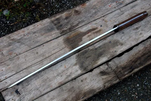 Vista 7 de Machete de hoja de 20" Nepal EGKH Made Libro de Eli, espada de acero de alto carbono, mango de palisandro