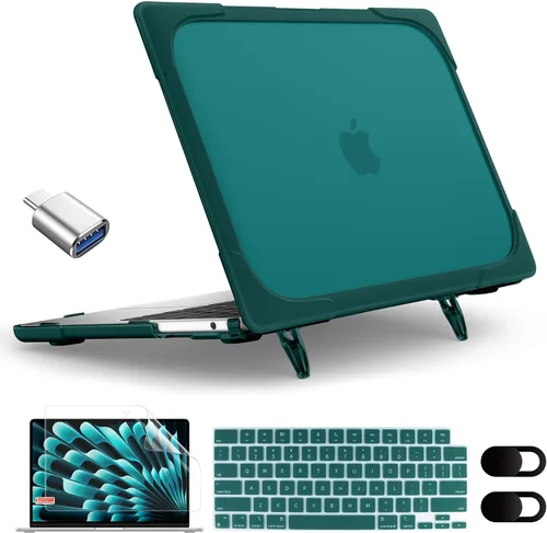 Vista 12 de Funda MEEgoodo para MacBook Air de 15 pulgadas 2025 2024 2023, Funda Compatible con Modelo (A3241/A3114/A2941) con Chip M4/M3/M2, Carcasa Rígida