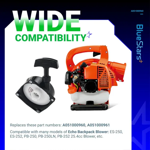 Vista 4 de BlueStars A051000960 A051000961 Arrancador de retroceso de arranque por tracción - Compatible con sopladores Echo ES-250 PB-250 PB-250LN ES-252