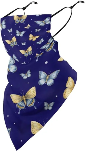 Vista 25 de Bufanda de protección solar UV, bufanda triangular reutilizable con lazo para las orejas