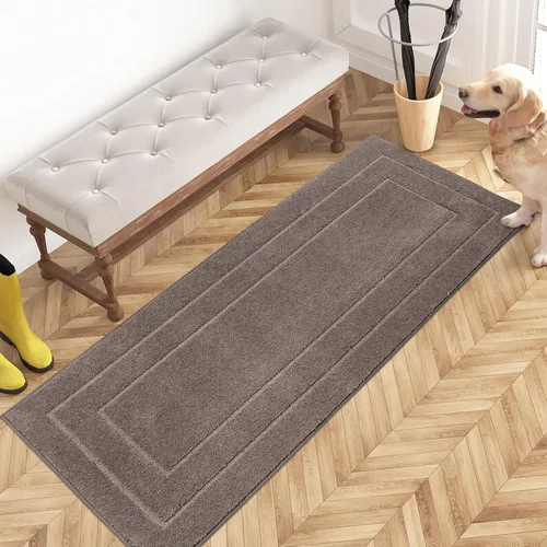 Vista 39 de PURRUGS Tapete para puerta que atrapa la suciedad, 20 x 31.5 pulgadas, antideslizante, lavable a máquina, tapete de entrada para perro, tapete