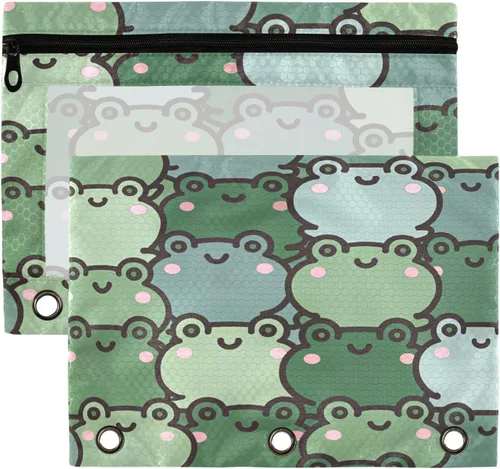 Vista 8 de Estuche para lápices para carpetas de 3 anillos con cremallera, se adapta a carpetas estándar, estuche de lápices de koala de fresa para oficina