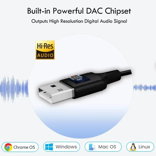 Vista 5 de Auriculares USB para computadora, auriculares USB intrauditivos con micrófono y cable largo de 1.8 M, auriculares USB-A compatibles con laptop, PC