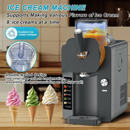 Vista 2 de Máquina para hacer helados y granizados de 70 onzas, 6 programas, grosor Gris