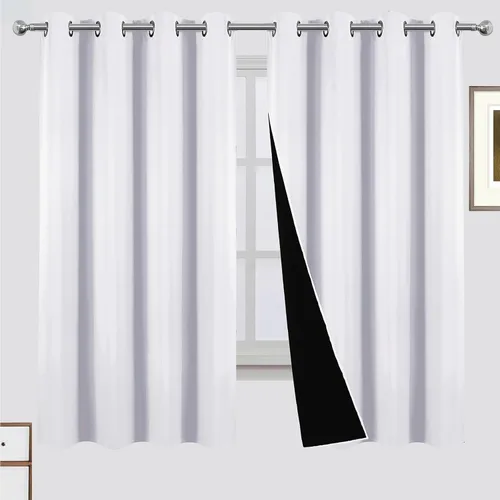 Vista 60 de LEMOMO Cortinas 100% opacas de 38 x 54 pulgadas, 2 paneles de oscurecimiento con aislamiento térmico para dormitorio