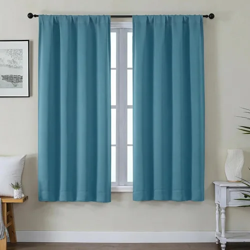 Vista 130 de Gwine Cortinas opacas para dormitorio, 54 pulgadas de largo, paneles de cortina de ventana con aislamiento térmico y reducción de ruido, cortinas