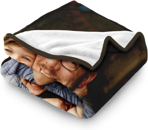 Vista 6 de Manta personalizada con texto en imagen, manta personalizada para papá, novio, mantas de franela personalizadas para papá, regalos de esposa, hija