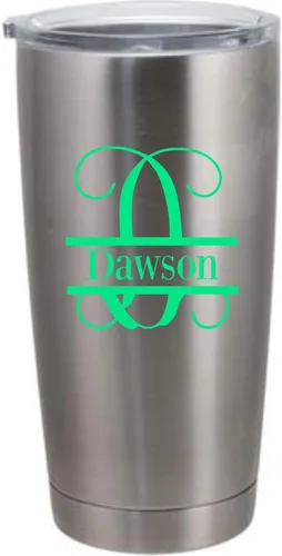 Vista 2 de Split Monogram Personalized Name Tumbler or Car Decal