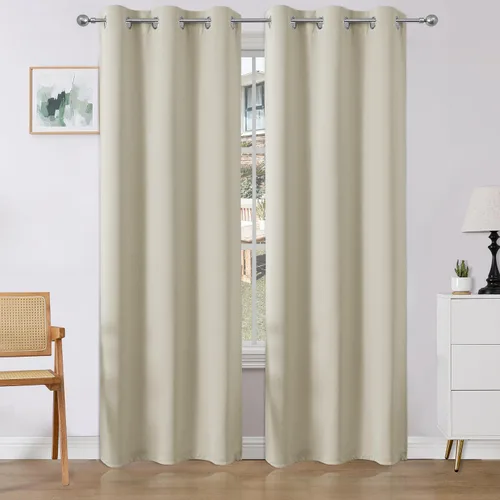 Vista 34 de Joydeco Cortinas opacas para dormitorio de 72 pulgadas de largo, 2 paneles de cortinas con aislamiento térmico para oscurecer la habitación