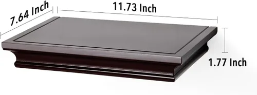 Vista 3 de AHDECOR - Estantes de pared flotantes tradicional de longitud múltiple., Marrón espresso, 12 pulgadas
