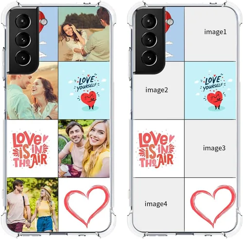 Vista 11 de Funda de teléfono personalizada para Samsung Galaxy S21 [no compatible con S21 Ultra], funda de TPU suave con parachoques ultradelgada, collage