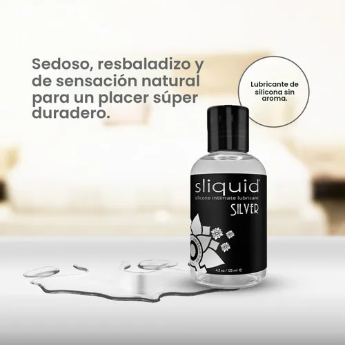 Vista 3 de Sliquid - Lubricante íntimo de silicona Naturals Silver, NS7007, 2 onzas, 1