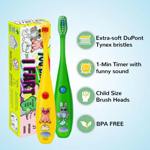 Vista 2 de Lily's Home Cepillo de dientes divertido para niños, cerdas suaves, temporizador de cepillado eléctrico de minutos, premio de dentista lindo niño