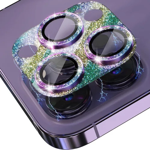 Vista 8 de Choiche Protector de lente de cámara para iPhone 14 Pro/iPhone 14 Pro Max, cubierta de cámara brillante con protector de pantalla de lente de vidrio