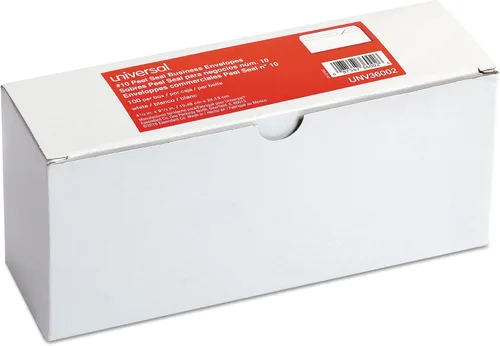 Vista 3 de Universal Sobres de negocios con tira de sellado autoadhesivo, #10, blanco, 100/caja (36002)