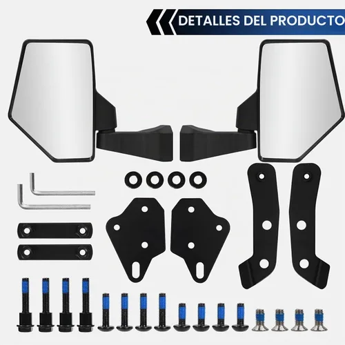 Vista 7 de Espejo Defender, espejo lateral UTV para sin puerta y puerta media y puerta completa, espejos UTV ajustables compatibles con Can Am Defender HD5 HD7