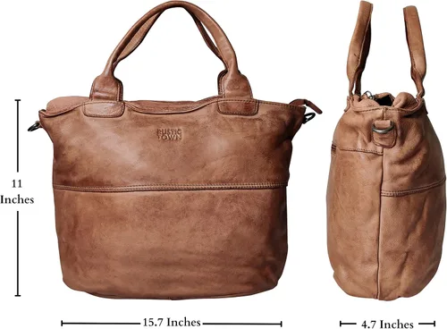Vista 3 de Bolso de mano de cuero para mujer, regalo para el día de la madre, bolso de hombro de cuero, bolso de viaje para mujer, bolso de oficina