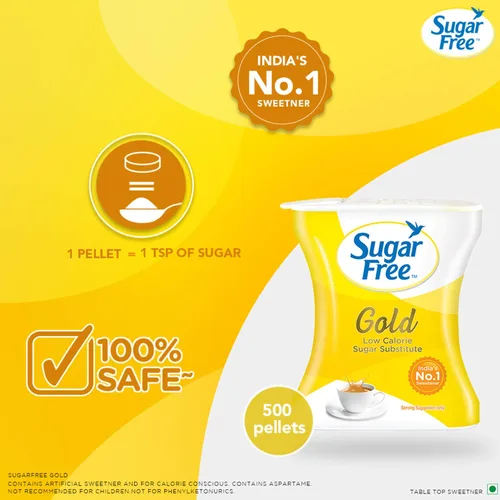 Vista 4 de 500 tabletas Sugar Free Gold es igual a cero calorías, edulcorante bajo en calorías, sustituto de azúcar, 500 pellets (paquete de 2)