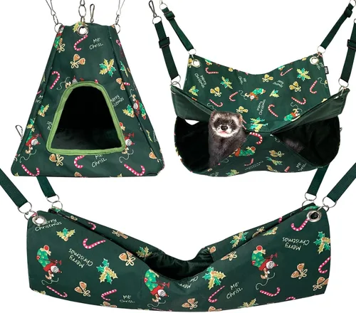 Vista 6 de Accesorios de jaula de nación de hurón, rata de hurón, juego de hamaca de rata de hurón, túnel de tienda de campaña para cualquier ropa de cama