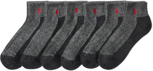 Vista 8 de Polo Ralph Lauren Paquete de 6 calcetines deportivos para hombre Negro