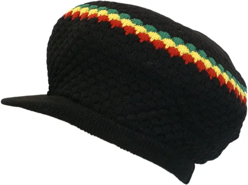 Vista 36 de Shoe String King SSK Rasta Knit Tam Hat Dreadlock Gorra con múltiples diseños y tamaños.