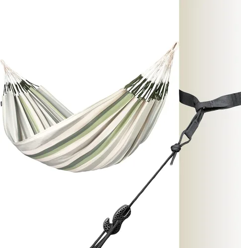 Vista 49 de LA SIESTA Brisa - Hamaca clásica colgante, hecha a mano, resistente a la intemperie, resistente a roturas para relajación en interiores y Almendra
