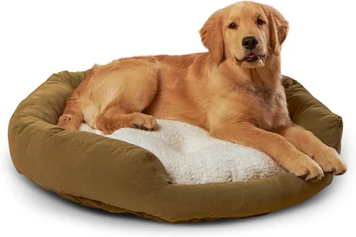Vista 13 de Maddie Donut - Cama para perro con almohada central extraíble, color crema, pequeña (24 x 24 pulgadas)