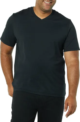 Vista 5 de Tienda Essentials Camiseta de manga corta con cuello en V para hombre (disponible en tallas grandes y altas), paquete de 2