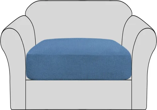 Vista 35 de H.VERSAILTEX - Fundas elásticas para cojín de sofá individual, fundas de asiento para silla de sofá, protector de cojín con tejido jacquard de sarga