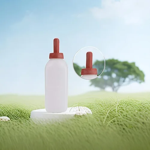 Vista 5 de Zerodis Alimentador de leche de ternero de 2L Tazas de botella de leche de ternero de lactancia Biberón de vaca sin mango Juego de tornillos Ordeño