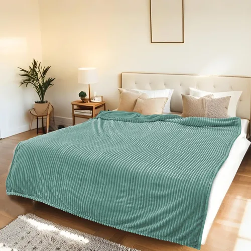 Vista 23 de Manta térmica eléctrica tipo throw tamaño 50"x60" - Tela de franela y sherpa de doble cara, 6 ajustes de calor y 3 horas de apagado automático