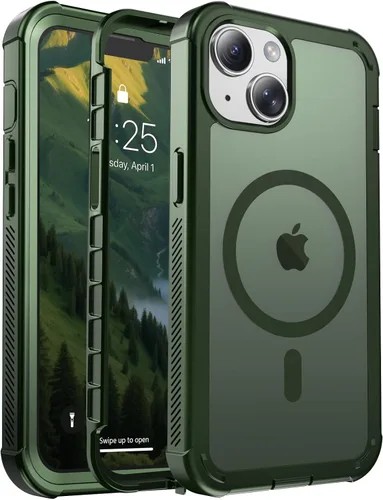 Vista 25 de jaroco - Funda magnética compatible con MagSafe para iPhone 11 de 6.1 pulgadas; protección de grado militar contra caídas, de doble capa