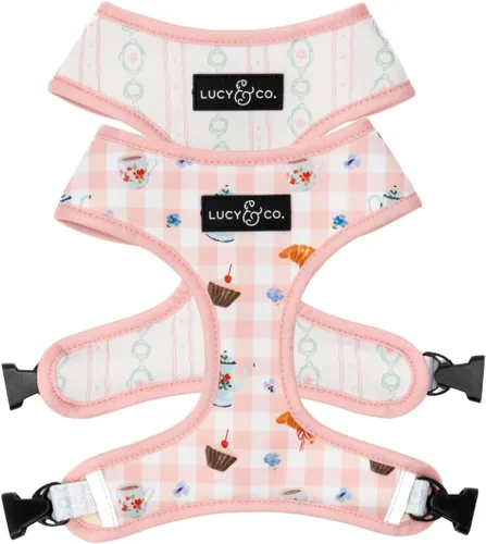 Vista 30 de Lucy & Co. Lindo arnés reversible para perros con cuello halter para caminar, el mejor diseño de arneses para mascotas XS a XL, chaleco acolchado
