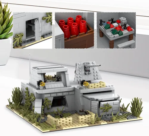 Vista 6 de WW2 - Juego de bloques de construcción de fortalezas de batalla militar (928PCS). Adecuado para creación secundaria. Construye diferentes edificios