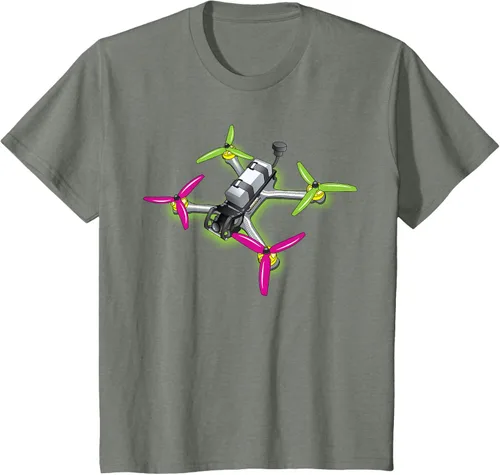 Vista 90 de Freestyle FPV Racing Drone Pilot Acro Quadcopter - Camiseta de sandía, Negro, S