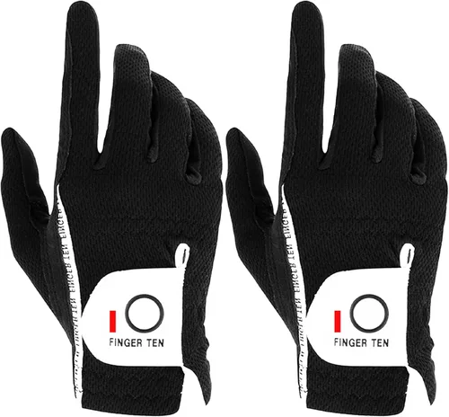 Vista 13 de FINGER TEN Guantes de golf para hombre para golfista diestro o zurdo, agarre para lluvia, valor 2 unidades, guante de golf para mano izquierda