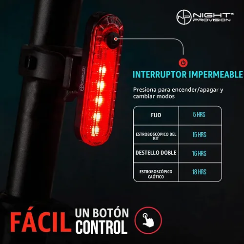 Vista 5 de Paquete de 2 luces traseras para bicicleta, fácil instalación de luces traseras de bicicleta, luces de bicicleta recargables USB C para conducción