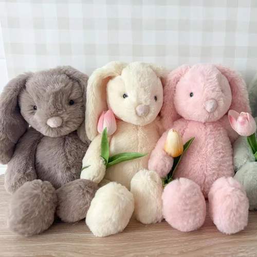 Vista 8 de MON AMI Conejo de peluche de albaricoque de 13 pulgadas, juguete de peluche Conejito de albaricoque