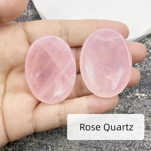 Vista 4 de Juego de 4 piedras de cristal curativo natural para el pulgar para aliviar la ansiedad, piedras preciosas ovaladas de bolsillo, piedras preciosas a