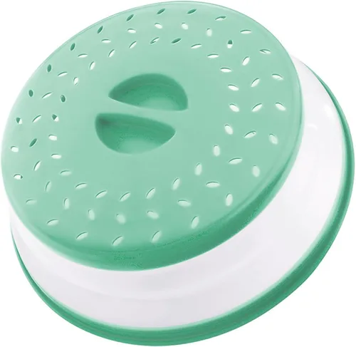 Vista 9 de Cubierta plegable para salpicaduras de microondas de 10.5 pulgadas, apta para lavavajillas, cubierta de placa de microondas con ventilación de azul