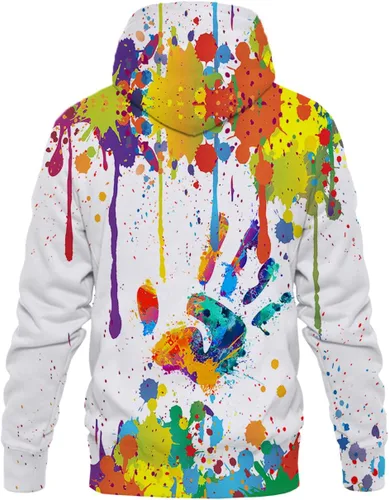 Vista 2 de Hgvoetty - Sudadera con capucha con estampado 3D, gráfico de diseño espacial, sin botones, unisex