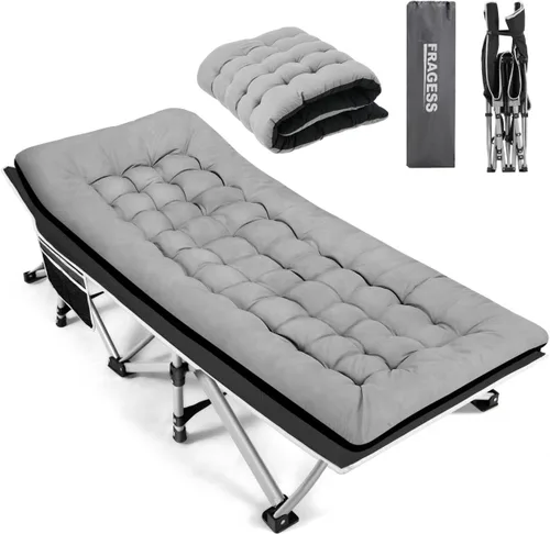 Vista 11 de Fragess - Cunas plegables de camping para adultos, cuna de 28" extra amplia con colchón removible, carga máxima de 600LBS, cunas para dormir