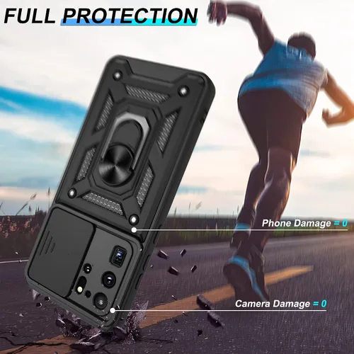 Vista 4 de ATUMP Funda protectora para Samsung Galaxy S20 Ultra con protector de pantalla HD, resistente con rotación de 360° con soporte de metal